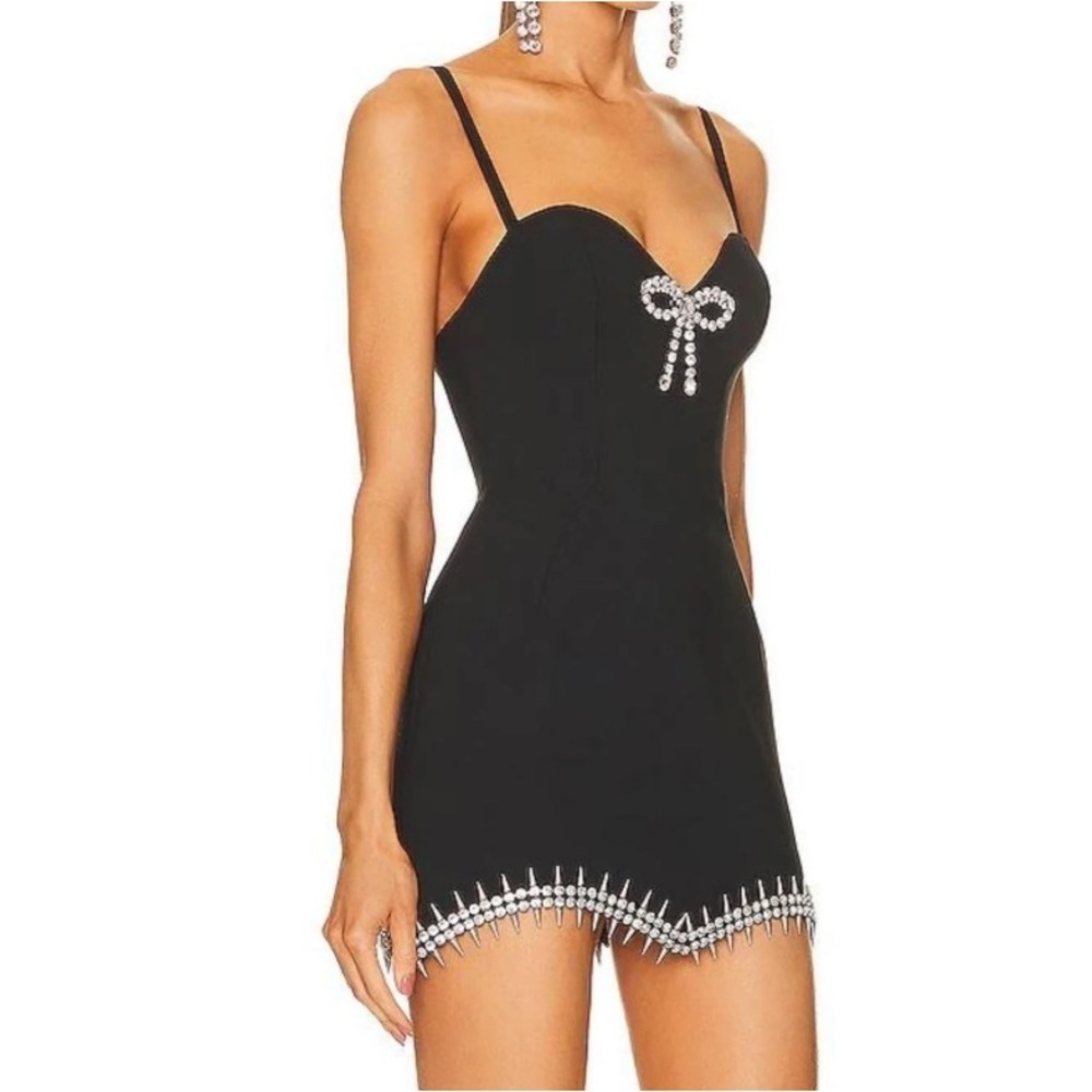 Area Crystal Spike Mini Dress